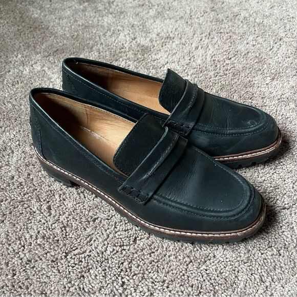 Madewell Dark Leather Loafers - Picture 1 of 9